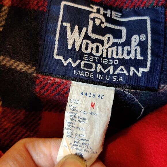 Woolrich Vintage Red Wool Hooded Women’s Jacket Size Medium - Picture 5 of 9